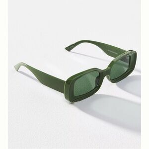 Anthropologie sunglasses green rectangle